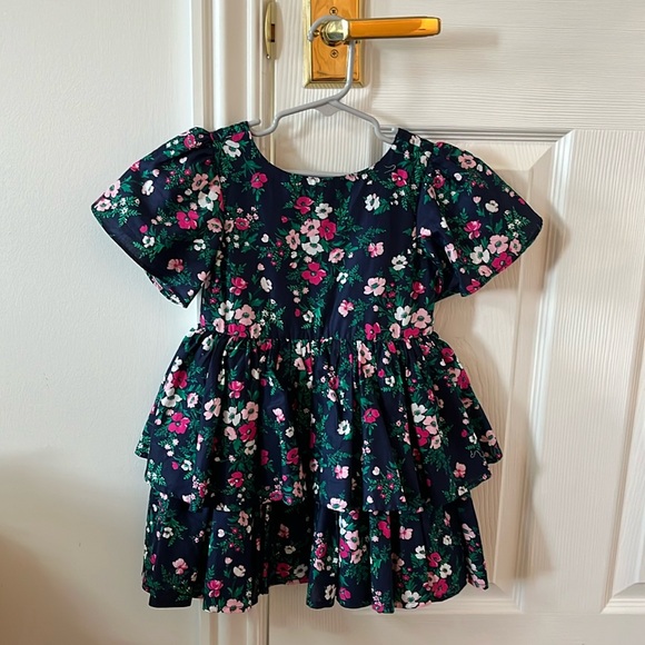 JANIE And JACK Little Girl’s Short - Sleeve Floral Dress Size 3 - Picture 1 of 6